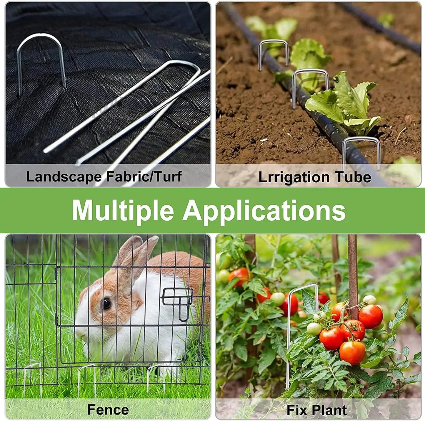 Galvanized Garden Stakes Landscaping Staples U-Shaped Pins Rust-proof Sod Stakes Fences Outdoor Wires Tents Tarps Securing Pegs
