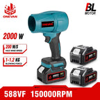 Brushless 200M/S Electric Brushless Turbo Blower 2000W Electric Air Blower Rechargeable Power Tool for Makita 18V Battery Pin