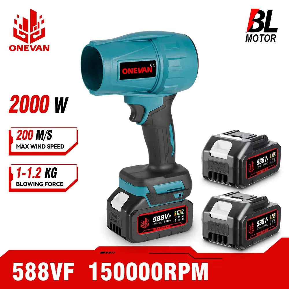 Brushless 200M/S Electric Brushless Turbo Blower 2000W Electric Air Blower Rechargeable Power Tool for Makita 18V Battery Pin