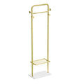 Metal Gold Coat Rack Entryway Corner Stand Hat Coat Hanger with Marble Base Heavy Duty