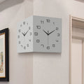 Double-Sided Wall Corner Clock - Muted Quartz Home Decor