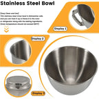ABKJ-Stainless Steel Bowl For Kitchenaid Classic&Artisan Series 4.5-5 QT Tilt-Head Mixer, 5 Quart 304 Stainless Steel Bowl