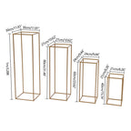 4Pcs Tall Gold Wedding Backdrop Flower Vase Stand Metal Table Centerpieces Decor Floral Arrangement for Party Home Decor