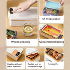 1L Portable USB Electric Lunch Box Rechargeable Heated Unplugged Rice Cooker Office Lunch Box Camping Heated Insulated Lunch Box