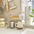 Kitchen Countertop Storage Rack Spice Shelf Versatile Iron Wire Storage Basket For Bathroom Toiletries Cup Organizer Racks