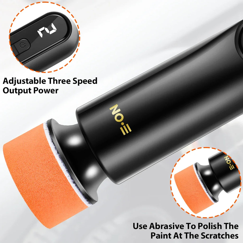 Cordless Car Polishing Machine 12000rpm USB Rechargeable Electric Car Buffer with 3 Speeds Portable Electric Scratch Repair Too