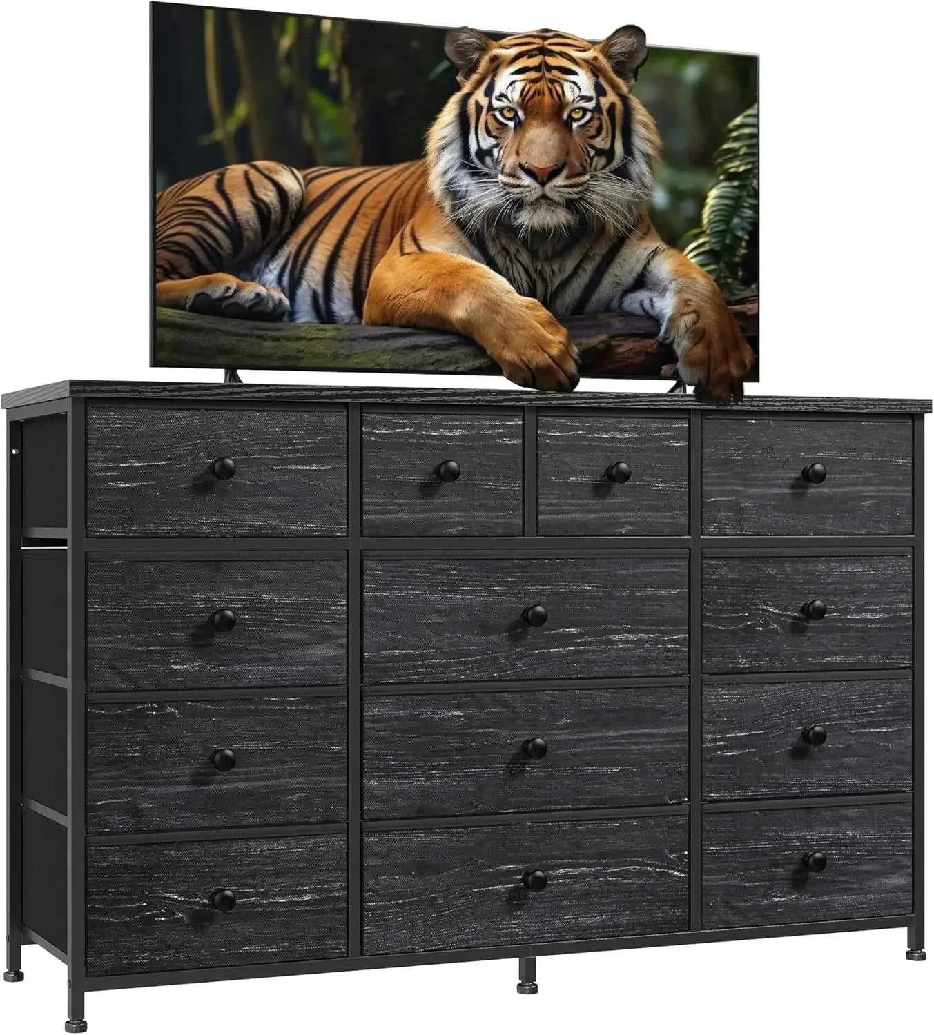 Dresser for Bedroom with 13 Drawers Dresser Bedroom Long Dressers & Chest of Drawers Large Storage Fabric Dresser