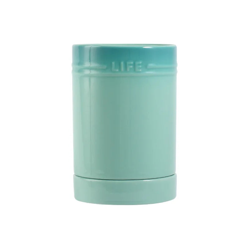 1 PCS Utensil Holder Canister Ceramic Kitchen Cutlery Organizer for Counter Porcelain Cooking Tableware Storage Drying Container