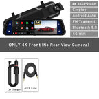 UHD 4K 3840*2160P Car Dvr Carplay Android Auto GPS 5G WIFI AUX Dash Ca