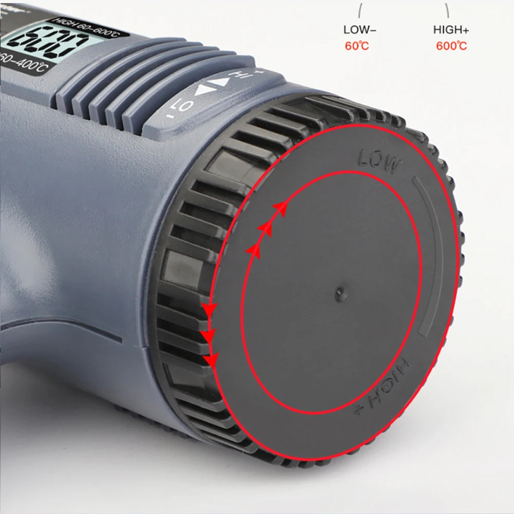Construction Hair Dryer With Lcd 2000W Shrink Display Heat Gun 110v 220V Thermal Gun Powerful Thermal Blower Mini Hot Air Gun