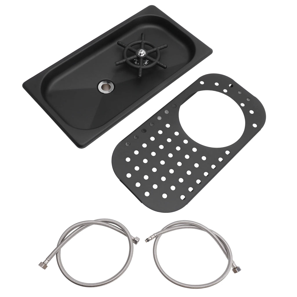 304 Stainless Steel Pitcher Rinser Cup Washer Glass Cleaning Rinser High Pressure Washing With Drain Drip Tray Hose for Bar