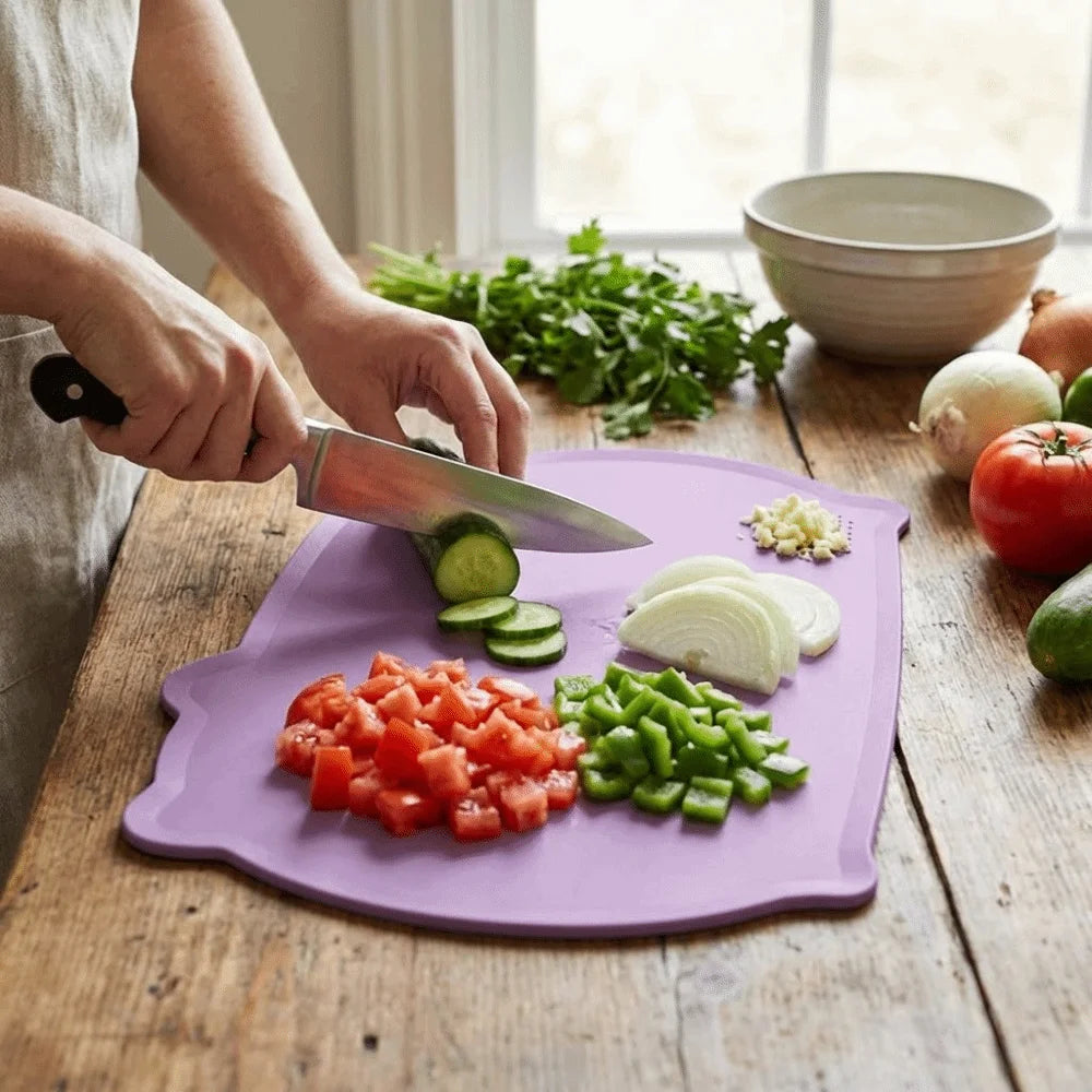 Kitchen Tools Non-Slip Anti-Mildew Cutting Board Double-Sided Soft Chopping Board Hangable Thickened Fruit Cutting Board Kitchen