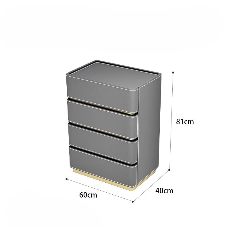 3 4 5 drawers Saddle leather Storage locker household living room drawer cabinet Italian light luxury wood Dressers Furniture