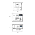 Customized Outdoor Kitchen Island Set Equipped With BBQ Grill And Refrigerator Full Outdoor Cooking Kitchen