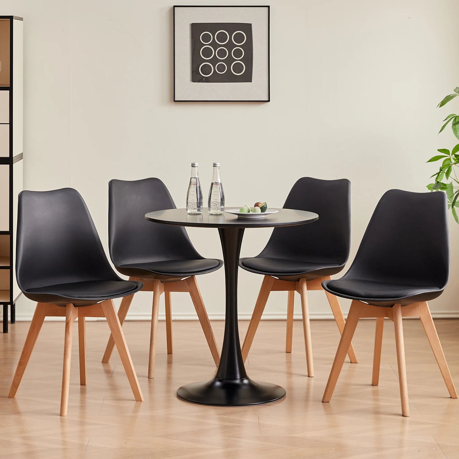 White Round Table Fixed Gina Kitchen Dining Room Living Room Nordic Modern Style Furniture Small Balcony Table 70CM