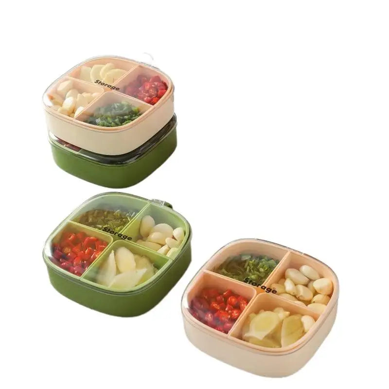 Kitchen Onion Garlic Ginger Preservation Box Refrigerator Freezing Separator No Odor Cooking Storage Box Sealed Drainage Storage