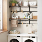 VASAGLE Wall wardrobe wall shelves with 8 hooks, 40x24x24 cm (L X W X H)