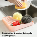 Multifunctional Kitchen Sink Triangle Storage Rack - Dishwashing Sponge Drainage Shelf Utensil Organizer for Home Garden