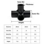 20-63mm Black PVC Pipe Connectors Ball valve Three-way Direct Garden Water Aquarium Fish Tank Drainage Tube Fittings Accessories