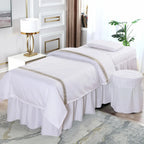 SPA Massage Table Full Cover Sheet Set – Beauty Bedspread with Skirt for Salon & Spa Use