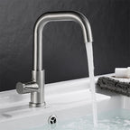 Suguword Bathroom Basin Faucet Stainless Steel Hot Cold Wash Mixer Crane Tap Rotation Sink Faucets Single Handle