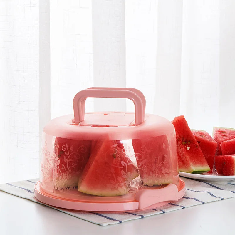 Kitchen PP Transparent Round Fresh-keeping Storage Boxs Portable Portable Plastic Cake Box 8-inch Birthday Cake Baking Box Home
