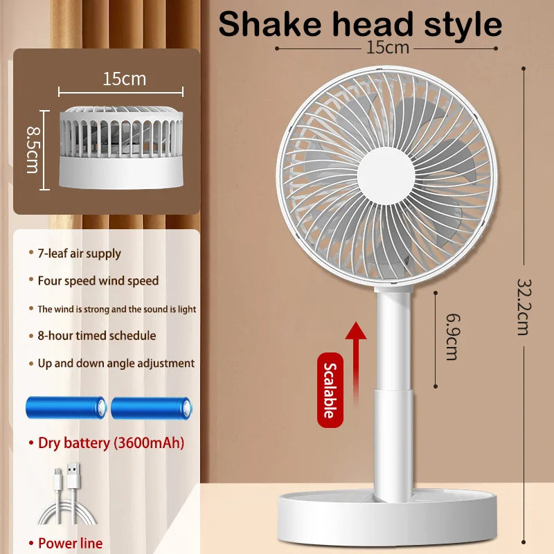 Xiaomi MIJIA 3600mah Desk Fan 4 Speed Adjustable Desktop Table Fan Wit