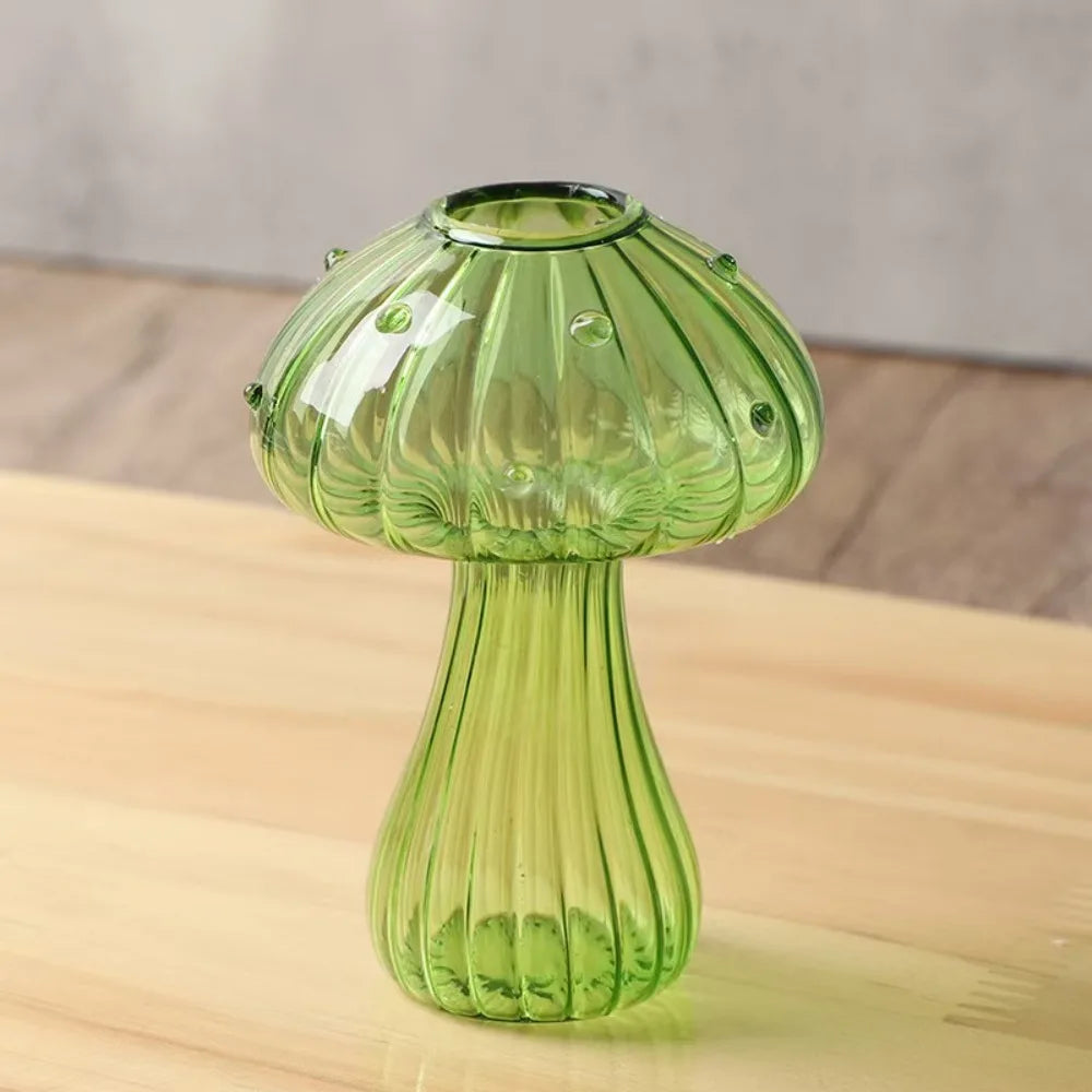 New Hydroponic Flower Bottle Transparent Glass Glass Vase Mushroom Aromatherapy Bottle Flower