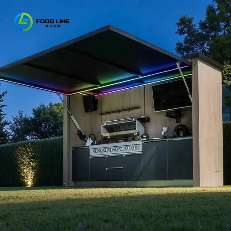 Customized Multi-Functional Sink Cabinet Outdoor Kitchen Basin Stove Cabinet Outdoor Kitchen Cabinets With Outdoor Grill