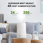 4L Top Fill Ultrasonic Cool Mist Humidifiers for Bedroom, with Oil Diffuser and Nightlight, for Baby Nursery & Plants