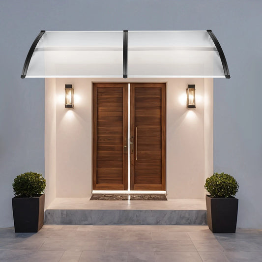 200x90cm Transparent Door Canopy, UV-Resistant Rain Shelter, Invisible Window Awning Canopy for Outdoor Entrance, No Bracket