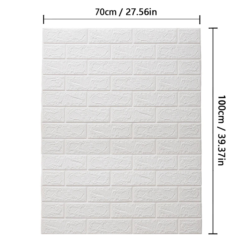 70cmx1/2/3/5/10m Brick Pattern Wall Sticker Decoration PVC 3d Wallpaper Waterproof Wall Sticker for Children's Room Home Bedroom