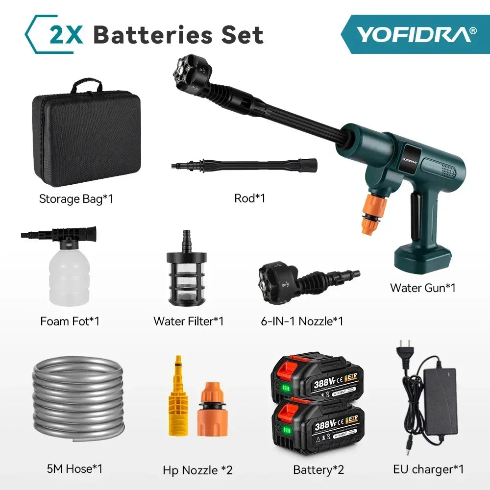 YOFIDRA 200Bar Brushless Electric Pressure Washer - 6-in-1 Spray Gun
