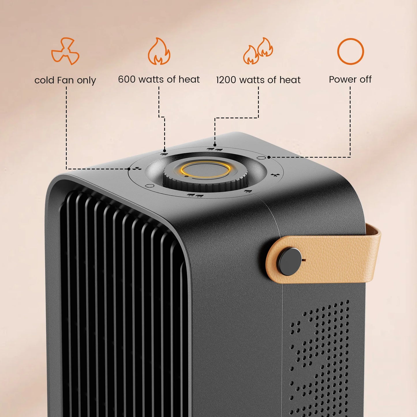 coldSky Heater for Home 1200W Fast Heating with Overheating&Tip-Over Protection Portable Electric Heater for Bedroom living Room
