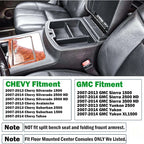Console Organizer Compatible with 2007-2014 GMC Sierra 2500 3500/Chevy Silverado 2500 3500/Tahoe/Yukon XL/Suburban 1500 & 07-13