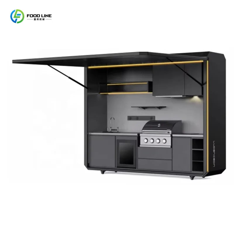 Customized Portable Kitchen Booth Fully Furnished Outdoor Kitchen Set for Shopping Mall