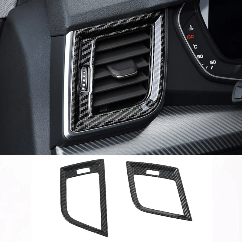 For Audi Q5 FY 2018 2019 2020 2021 Car Styling Interior Door Window Handle Panel Strips Cover Trim Carbon Fiber ABS