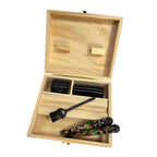 Stash Box Set Smoke Accessories With Rolling Tray Wood Natural Bamboo Storage Container for Herb Jar Grinder Organizer Men Gift