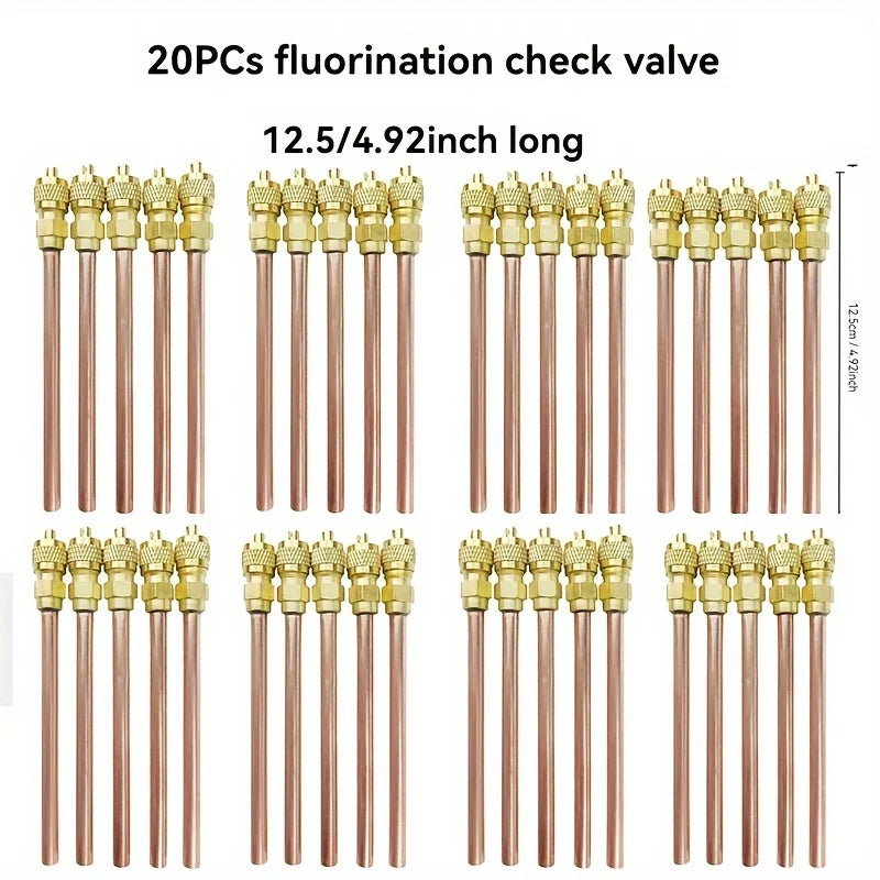 10/20PCS Car AC Refrigeration 100mm/125mm Accessories Valves Copper Tube Filling Parts 3.4 Mpa Home DIY Power Tool