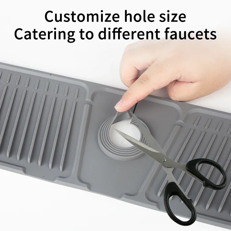 Kitchen Silicone Faucet Mat Faucet Water Catcher Mat Sink Splash Pad Countertop Protector Bathroom