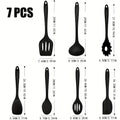 1 ‌ /7-Piece Silicone Kitchen Utensil Set - Non-Stick Spatula, Spoon, Skimmer, Pasta Clip & More for Cooking & Baking