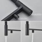 Filtered Kitchen Faucets Dual Spout Filter Faucet Mixer Pull Out Spray 360 Rotation Water Purification 3 Ways Sink Mixer Kitchen