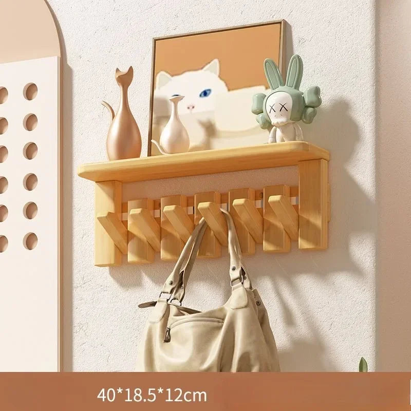 Solid Wood Modern Nordic Creative Wall Clothes Hanger Luxury Living Room Bedroom Clothes Racks Household Storage Home Furniture