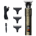 T9 LCD Electric Hairdresser Oil Shaving Head Electric Pusher Carving Electric Pusher Clipper Hair Precision Trimmer for Men Care