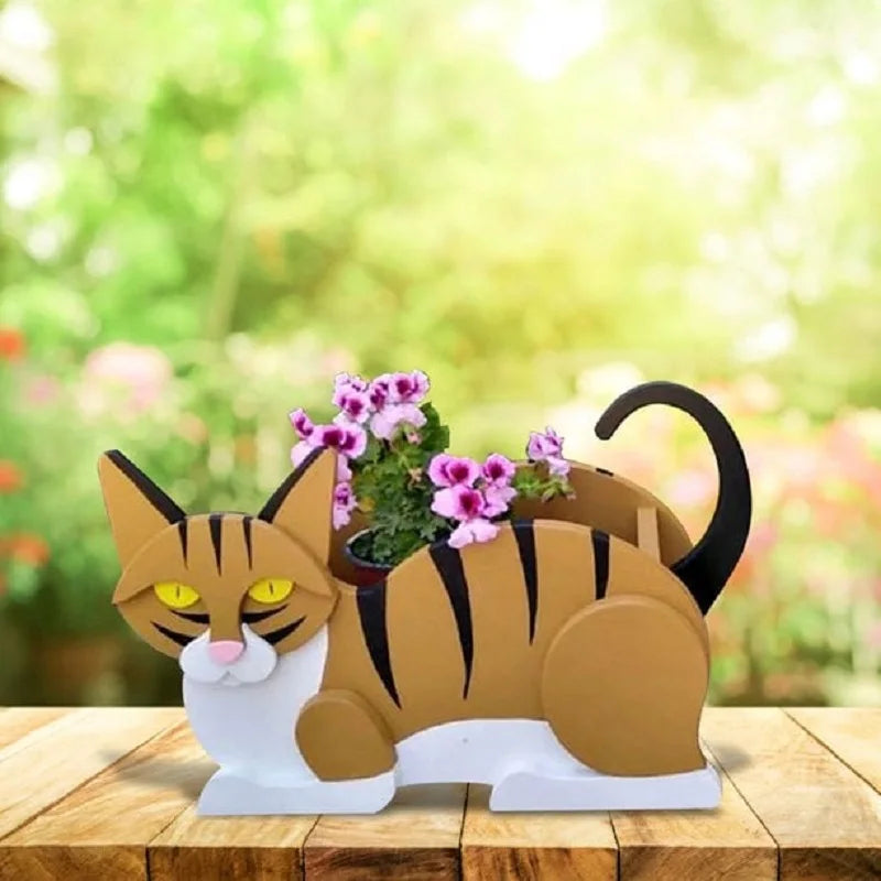 DIY Garden Pots Cat Shaped Planter Garden Flower Pot Cat Animal Garden Animal Statue Sculpture Flower Planter Garden Decoration