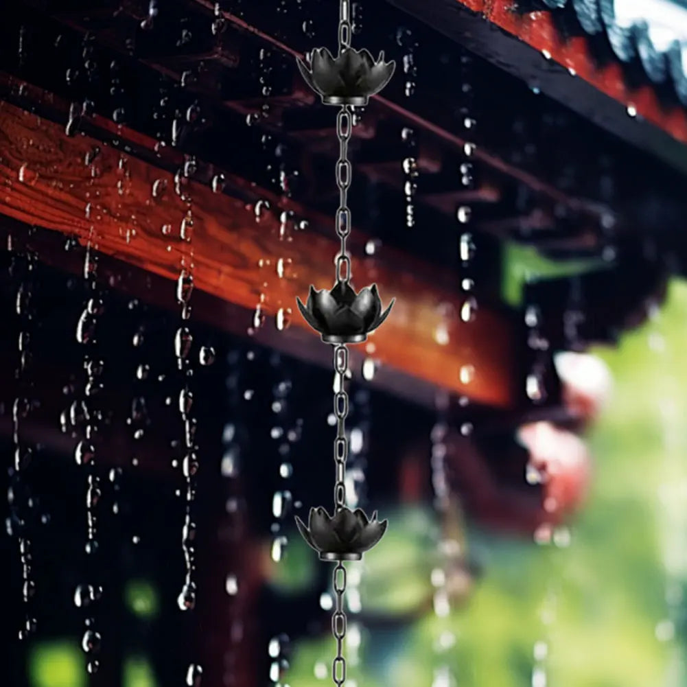Creative Birds On Cups Metal Rain Chain Lotus/Bird/Butterfly Rain Catcher For Gutter Roof Decoration Outdoor Decor Rain Chain