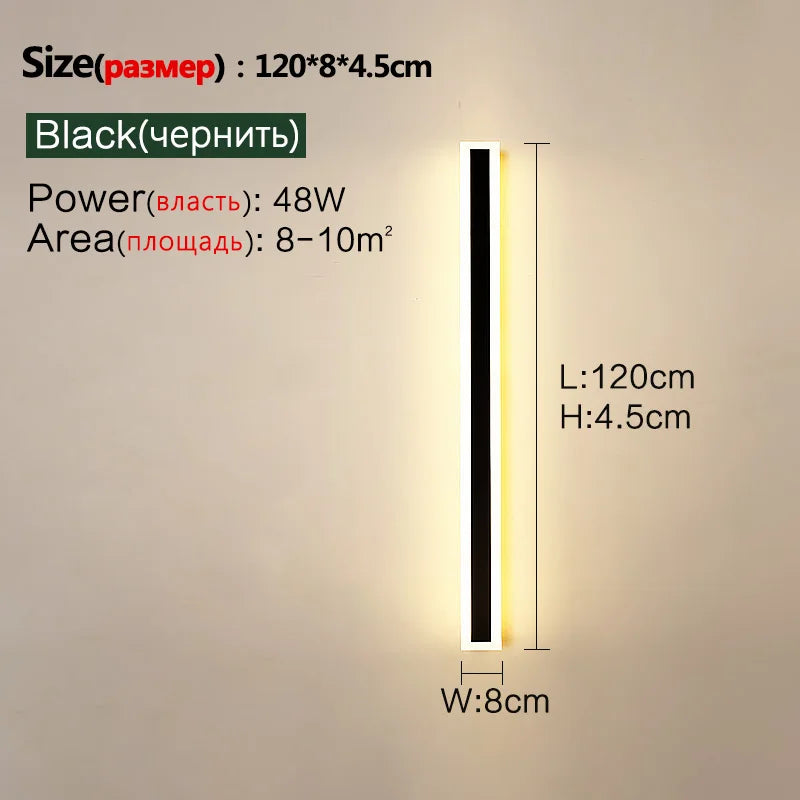 Outdoor LED Wall Lamp - Long, IP65 Waterproof, for Garden, Balcony, Entrance, Staircase | AlluCanFind