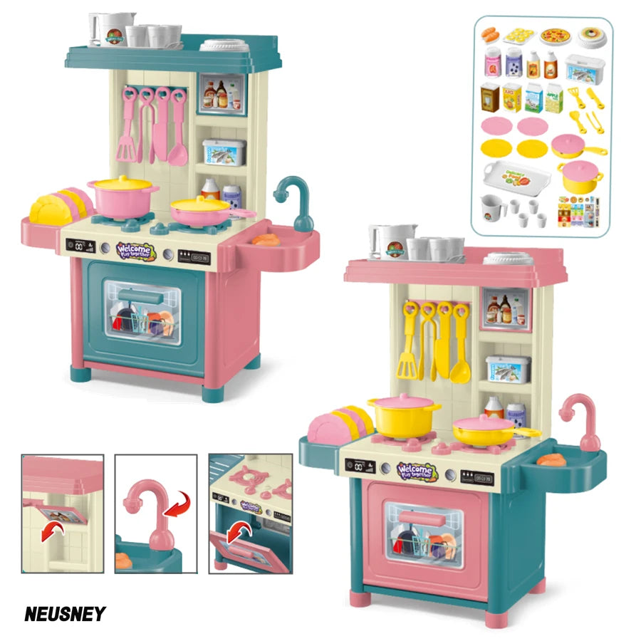 mini 53PCS Pretend Play Kitchen Toy Set: Educational Toy for Parent-Child Interaction, All accessories Randomly