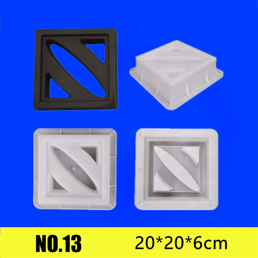 Cement Brick Mold Plastic Decorative Wall Window Mould Antique Garden Building Ornament Concrete Hollow Cement Brick Molding 1Pc