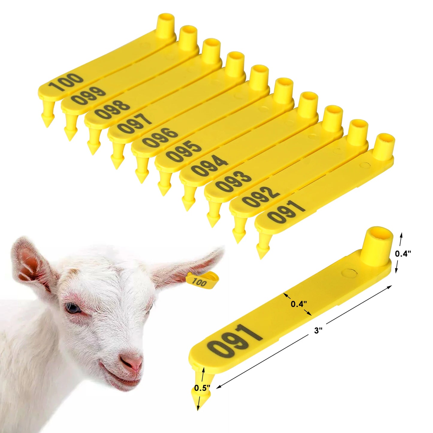 Farm Animal Ear Tag Pliers Dog Rabbits Sheep Ear Tags One-piece Nylon Material Sheep Laser Ear Tag 100 pcs